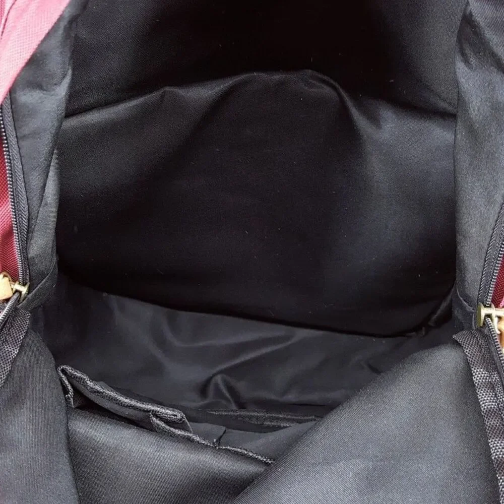 SUN + STONE Burgundy Backpack Canvas School Laptop Bookbag RILEY